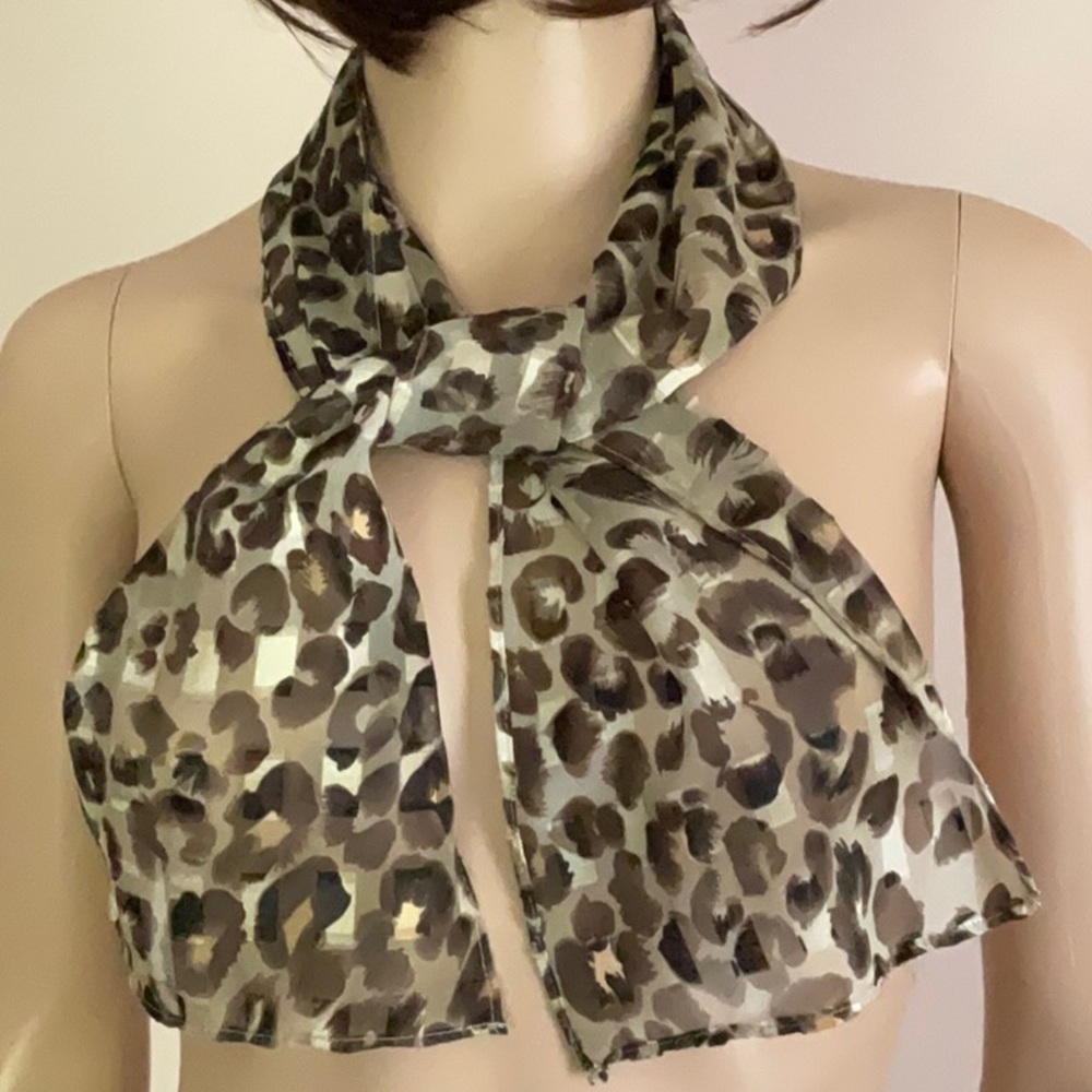 Vintage Leopard Print Scarf Narrow - Picture 4 of 8